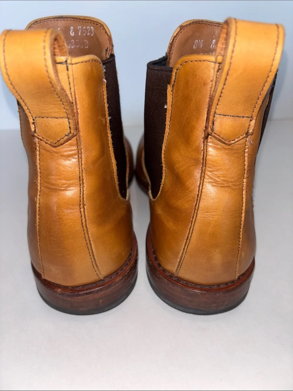 Men's Allen Edmonds Liverpool Chelsea Style Boots in Tan Leather Size 8.5E